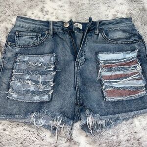 American Flag denim shorts